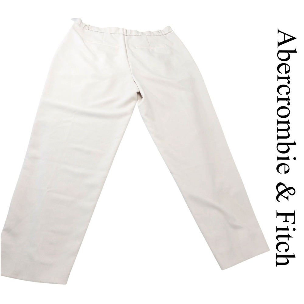 Abercrombie & Fitch‎ Womens Tapered High Rise Dress Pants Beige Size 34/18 Long